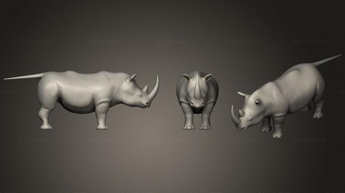 Animal figurines (Rhinoceros Base, STKJ_1417) 3D models for cnc